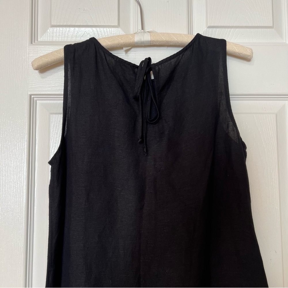 Tommy Bahama Black Sleeveless Linen A-Line Sleeveless Flowy Midi Dress - Sz S - Picture 8 of 13